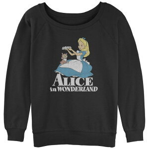 �f�B�Y�j�[ ���f�B�[�X �g�b�v�X T�V���c �p�C�� Disney's Juniors' Alice In Wonderlandinah Slouchy Terry Black �u���b�N