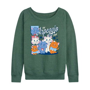 �f�B�Y�j�[ ���f�B�[�X �g�b�v�X T�V���c �p�C�� Women's Disney's The Aristocats The Arpeggio Tour French Terry Long Sleeve Tee Heather Juniper �w�U�[