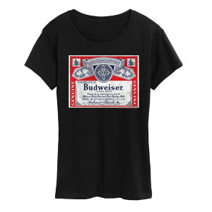�A�j���L�����N�^�[ ���f�B�[�X �g�b�v�X T�V���c �O���t�B�b�N Licensed Character Women's Budweiser Distressed Graphic Tee Black �u���b�N