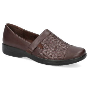 C[W[Xg[g fB[X V[Y T_ Easy Street Women's Destiny Slip-on Comfort Flats Brown Woven Embossed uE