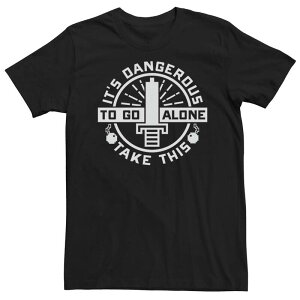 �A�j���L�����N�^�[ �����Y �g�b�v�X T�V���c Licensed Character Men's Nintendo Legend Of Zeldangerous To Go Alone Sword Short Sleeve Tee Black �u���b�N