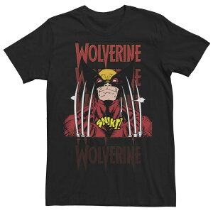 �}�[�x�� �����Y �g�b�v�X T�V���c �O���t�B�b�N Men's Marvel X-Men Wolverine Gradientext Portrait Graphic Tee Black �u���b�N