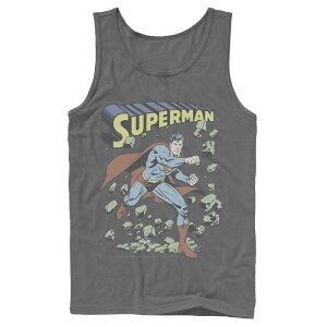 �A�j���L�����N�^�[ �����Y �g�b�v�X T�V���c ���B���e�[�W Licensed Character Men's DComicsuperman With Rocks Vintage Poster Tank Top Charcoal �`���R�[��