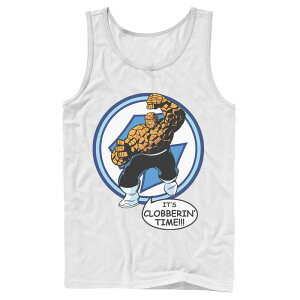 �}�[�x�� �����Y �g�b�v�X T�V���c Men's Marvel Fantastic Four The Thing Clobberin' Time Circle Tank Top White �z���C�g