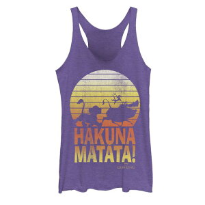 �f�B�Y�j�[ ���f�B�[�X �g�b�v�X T�V���c Juniors' Disney's The Lion King Hakuna Matata Profile Tank Topurple Heather �w�U�[
