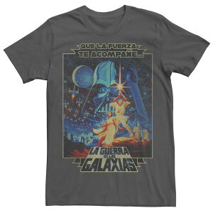 �A�j���L�����N�^�[ �����Y �g�b�v�X T�V���c Licensed Character Men'star Wars Faded Movie Poster Tee Charcoal �`���R�[��