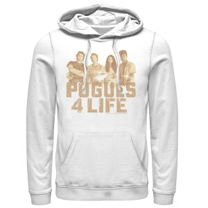 �A�j���L�����N�^�[ �����Y �A�E�^�[ �p�[�J�[�E�X�E�F�b�g Licensed Character Men's Outer Banks Pogues 4 Life Portrait Hoodie White �z���C�g