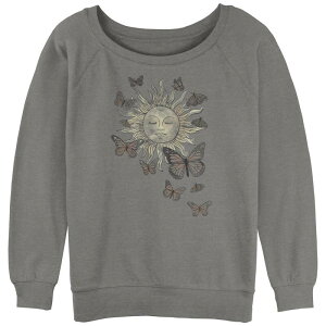 �A���u�����f�b�h ���f�B�[�X �g�b�v�X T�V���c �p�C�� Unbranded Juniors' Meditating Sun And Butterflieslouchy Terry Pullover Gray Heather �O���[