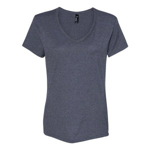 �t���\ ���f�B�[�X �g�b�v�X T�V���c V�l�b�N Floso Perfect-T Womens V-Neck T-Shirt Charcoal Heather �`���R�[��