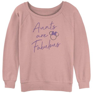 �f�B�Y�j�[ ���f�B�[�X �g�b�v�X T�V���c �h�b�g�� �h�b�g �p�C�� Disney's Minnie Mouse Juniors' Polka Dot Bow Aunts Are Fabulouslouchy Terry Pullover Desert Pink �s���N