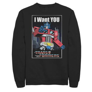 �A�j���L�����N�^�[ �����Y �g�b�v�X T�V���c �t���[�X �O���t�B�b�N Licensed Character Men's Transformers Optimus Prime I Want You Graphic Fleece Black �u���b�N
