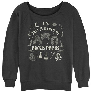 �A�j���L�����N�^�[ ���f�B�[�X �g�b�v�X T�V���c �p�C�� �O���t�B�b�N Licensed Character Juniors' Hocus Pocus It's A Bunch Of Hocus Pocus Doodles Graphic Slouchy Terry Charcoal Heather �`���R�[��