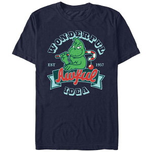 �A�j���L�����N�^�[ �����Y �g�b�v�X T�V���c �g�[�� �O���t�B�b�N Licensed Character Big & Tall Dr. Seuss Grinch Wonderful Awful Idea Graphic Tee Navy �l�C�r�[
