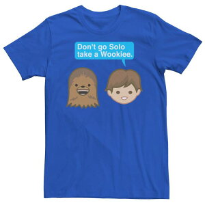 �X�^�[ �E�H�[�Y �����Y �g�b�v�X T�V���c Men'star Wars Don't Go Solo Take A Wookie Friends Tee Royal