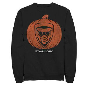 �}�[�x�� �����Y �A�E�^�[ �p�[�J�[�E�X�E�F�b�g �V���c Men's Marvel Guardianstar-Lord Pumpkin Halloween Sweatshirt Black �u���b�N