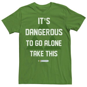 �A�j���L�����N�^�[ �����Y �g�b�v�X T�V���c Licensed Character Men's Nintendo Legend Of Zelda Its Dangerous Alone Triforce Tee Kelly