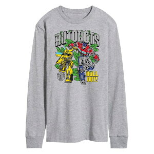 �A�j���L�����N�^�[ �����Y �g�b�v�X T�V���c �O���t�B�b�N Licensed Character Men's Transformers Autobots Roll Out Long Sleeve Graphic Tee Gray �O���[