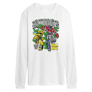 �A�j���L�����N�^�[ �����Y �g�b�v�X T�V���c �O���t�B�b�N Licensed Character Men's Transformers Autobots Roll Out Long Sleeve Graphic Tee White �z���C�g