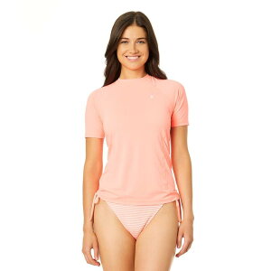 �n�[���[ ���f�B�[�X ���� �g�b�v�̂� Juniors' Hurley Solid Color Short Sleeve Pullover Swim Top Neon Peach �s�[�`