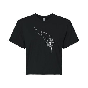 �A�j���L�����N�^�[ ���f�B�[�X �g�b�v�X T�V���c �N���b�v�h �O���t�B�b�N Licensed Character Juniors' Dandelion Seeds Cropped Graphic Tee Black �u���b�N