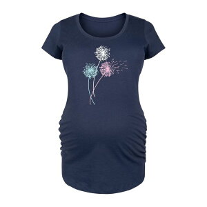 �A�j���L�����N�^�[ ���f�B�[�X �g�b�v�X T�V���c �}�^�j�e�B �O���t�B�b�N Licensed Character Maternity Pastel Dandelions Graphic Tee Navy �l�C�r�[