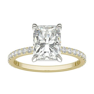 �`���[���Y �A���h �R���o�[�h ���f�B�[�X �A�N�Z�T���[ �����O Charles & Colvard 10k Gold Two Tone Lab-Created Moissanite Radiant Solitaire Ring 10k Two Tone �S�[���h