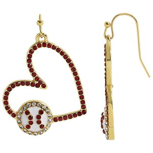 �A���u�����f�b�h ���f�B�[�X �A�N�Z�T���[ �s�A�X�E�C�������O Unbranded Gold Tone Baseball with Pave Heart Earrings Red ���b�h
