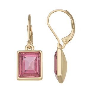 �i�C���E�F�X�g ���f�B�[�X �A�N�Z�T���[ �s�A�X�E�C�������O Nine West Gold-Tone Square Simulated Crystal Drop Earrings Pink �s���N