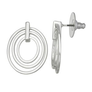 �l�[�s�A ���f�B�[�X �A�N�Z�T���[ �s�A�X�E�C�������O Napier Silver Tone Circular Dropost Earringsilver Tone �V���o�[