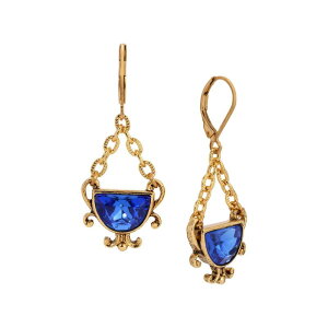 1928 ���f�B�[�X �A�N�Z�T���[ �s�A�X�E�C�������O 1928 Gold-Tone Blue Half Moon Drop Leverback Earrings Blue �u���[