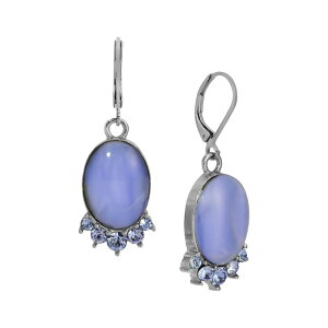 1928 ���f�B�[�X �A�N�Z�T���[ �s�A�X�E�C�������O 1928 Silver-Tone Simulated Moonstone & Crystal Earrings Blue �u���[