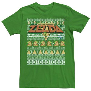 �A�j���L�����N�^�[ �����Y �g�b�v�X T�V���c �Z�[�^�[ �O���t�B�b�N Licensed Character Men's Nintendo Legend Of Zelda 8-Bit Ugly Holiday Sweater Graphic Tee Kelly