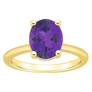 Alyson Layne ���f�B�[�X �A�N�Z�T���[ �����O Alyson Layne 14k Gold Oval Amethyst & Diamond Accent Ring 14k Gold �S�[���h
