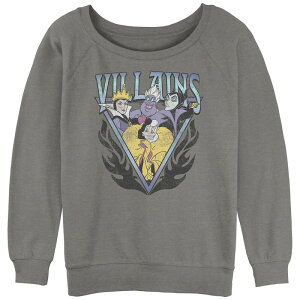 �f�B�Y�j�[ ���f�B�[�X �g�b�v�X T�V���c �p�C�� Disney's Villains Juniors' Triangle Group Slouchy Terry Gray Heather �O���[