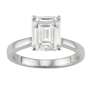 �`���[���Y �A���h �R���o�[�h ���f�B�[�X �A�N�Z�T���[ �����O Charles & Colvard 14K White Gold Lab-Created Moissanite 3 1/2 Ct.W. Emerald-Cut Solitaire Ring 14kwh Gold �S�[���h