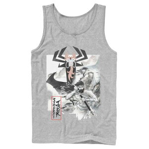 �A�j���L�����N�^�[ �����Y �g�b�v�X T�V���c Licensed Character Men's Cartoonetwork Samurai Jack Aku Water Color Paint Sketch Tank Top Athletic Heather �w�U�[