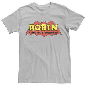�A�j���L�����N�^�[ �����Y �g�b�v�X T�V���c ���S Licensed Character Mens DComics Robin The Boy Wonder Classic Logo Tee Silver �V���o�[