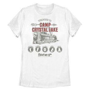 �A�j���L�����N�^�[ ���f�B�[�X �g�b�v�X T�V���c Licensed Character Juniors Friday The 13th Camp Crystalake Activities Tee White �z���C�g