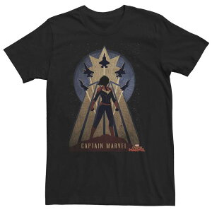 �A�j���L�����N�^�[ ���f�B�[�X �g�b�v�X T�V���c �g�[�� �L���b�v Licensed Character Big & Tall Marvel Captain Marvel Movie Space Poster Tee Black �u���b�N