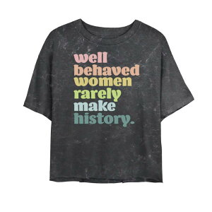 �A�j���L�����N�^�[ ���f�B�[�X �g�b�v�X T�V���c �N���b�v�h Licensed Character Juniors' Well Behaved Women Rarely Make History Bombard Wash Cropped Tee Black Charcoal �u���b�N