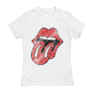 �A�j���L�����N�^�[ ���f�B�[�X �g�b�v�X T�V���c ���B���e�[�W �O���t�B�b�N Licensed Character Juniors' Rolling Stones Vintage Tongue Graphic Tee White �z���C�g