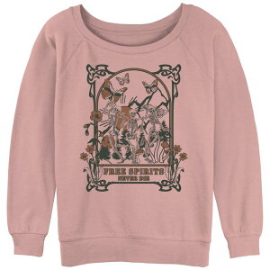 �A���u�����f�b�h ���f�B�[�X �g�b�v�X T�V���c �p�C�� �O���t�B�b�N Unbranded Juniors' Free Spirits Never Die Slouchy Terry Graphic Pullover Desert Pink �s���N