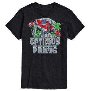 �A�j���L�����N�^�[ �����Y �g�b�v�X T�V���c �g�[�� �O���t�B�b�N Licensed Character Big & Tall Transformers Optimus Prime Graphic Tee Black �u���b�N