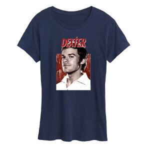 �A�j���L�����N�^�[ ���f�B�[�X �g�b�v�X T�V���c �O���t�B�b�N Licensed Character Women's Dexter Portrait Graphic Tee Navy �l�C�r�[