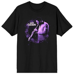 �A�j���L�����N�^�[ �����Y �g�b�v�X T�V���c �O���t�B�b�N Licensed Character Men's John Coltrane Purple Hue Short Sleeve Graphic Tee Black �u���b�N