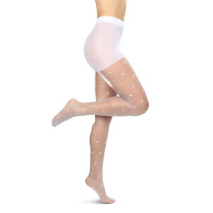 �����C ���f�B�[�X �A���_�[�E�F�A �C�� �i�C���� �~�j �V�A�[ MeMoi Women's Mini Heart Sheer Nylon Tights White �z���C�g