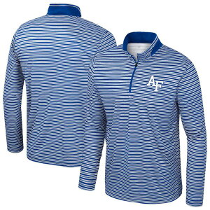 �R���V�A�� �����Y �g�b�v�X T�V���c Men's Colosseum Royal Air Force Falconstriped Quarter-Zip Top Afa Blue �u���[