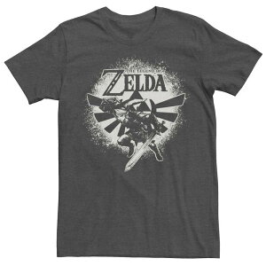 �A�j���L�����N�^�[ �����Y �g�b�v�X T�V���c Licensed Character Men's Nintendo Zelda Link Wingcrest Spray Paintee Charcoal Heather �`���R�[��