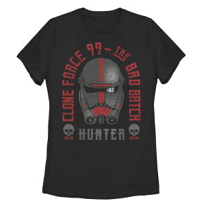 �A�j���L�����N�^�[ ���f�B�[�X �g�b�v�X T�V���c �O���t�B�b�N Licensed Character Juniors' Star Wars The Bad Batchunter Helmet Portrait Graphic Tee Black �u���b�N