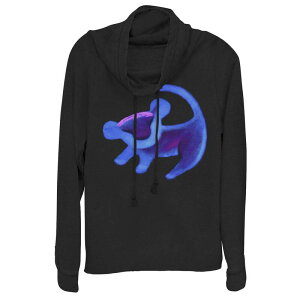 �f�B�Y�j�[ ���f�B�[�X �g�b�v�X T�V���c �O���t�B�b�N Disney's Lion King Simba Cave Painting Blue Hue Cowlneck Graphic Lightweight Long Sleeve Black �u���b�N